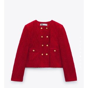 Zara Textured Double Breasted Jacket NWT